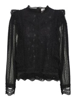 Y.A.S YASSOPHIRA TOP MET LANGE MOUWEN -Midi Mooi Winkel 26021990 Black 001
