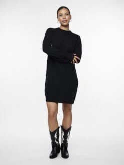 Y.A.S YASJULIETTA GEBREIDE JURK -Midi Mooi Winkel 26029090 Black 005