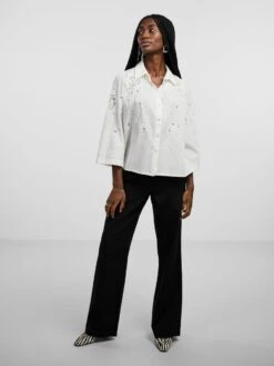 Y.A.S YASWINA SHIRT MET 3/4 MOUWEN -Midi Mooi Winkel 26029899 StarWhite 005