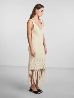 Y.A.S YASACE GEBREIDE JURK -Midi Mooi Winkel 26030324 Birch 005