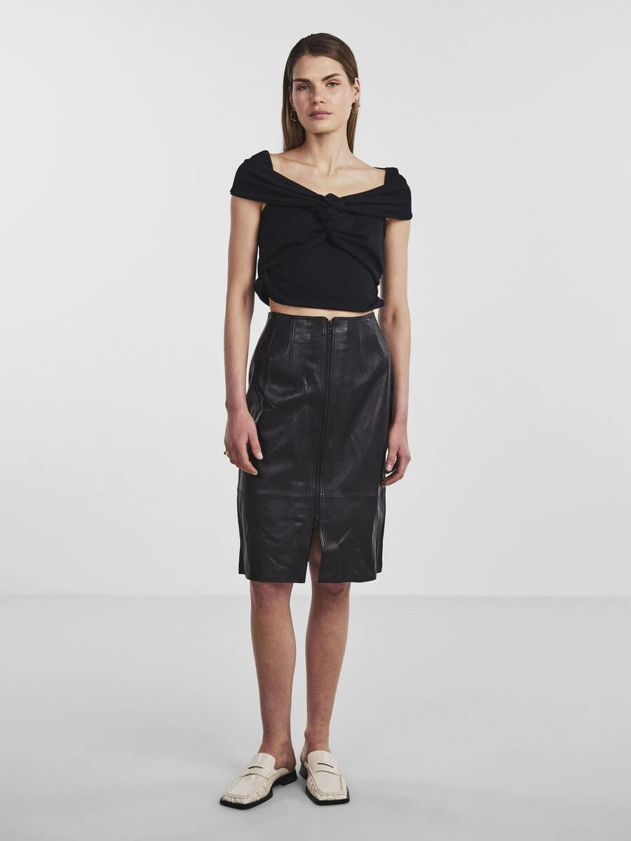 Y.A.S YASMILLIE LEREN ROK 4 Y.A.S YASMILLIE LEREN ROK - Afbeelding 4