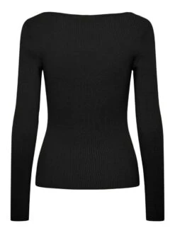Y.A.S YASNOMI GEBREIDE TOP -Midi Mooi Winkel 26031556 Black 002