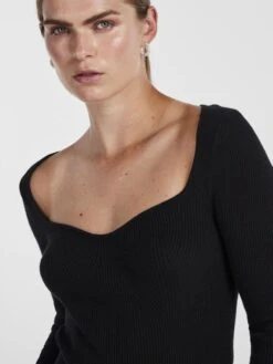 Y.A.S YASNOMI GEBREIDE TOP -Midi Mooi Winkel 26031556 Black 006