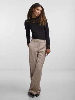 Y.A.S YASBLACE TOP MET LANGE MOUWEN -Midi Mooi Winkel 26031749 Black 005