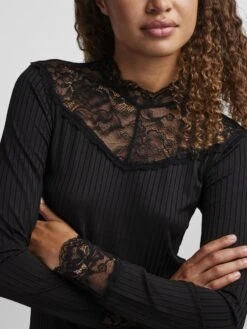 Y.A.S YASBLACE TOP MET LANGE MOUWEN -Midi Mooi Winkel 26031749 Black 006