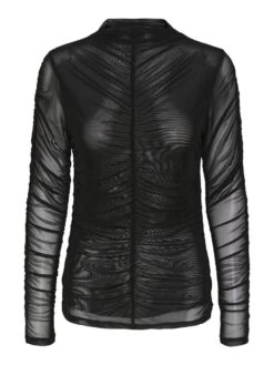 Y.A.S YASMESHI TOP MET LANGE MOUWEN -Midi Mooi Winkel 26032443 Black 001