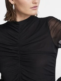 Y.A.S YASMESHI TOP MET LANGE MOUWEN -Midi Mooi Winkel 26032443 Black 006