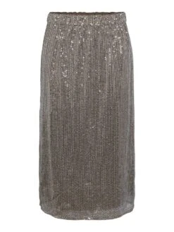 Y.A.S YASVITARA MIDDELLANGE ROK -Midi Mooi Winkel 26032753 Silver 1083888 001